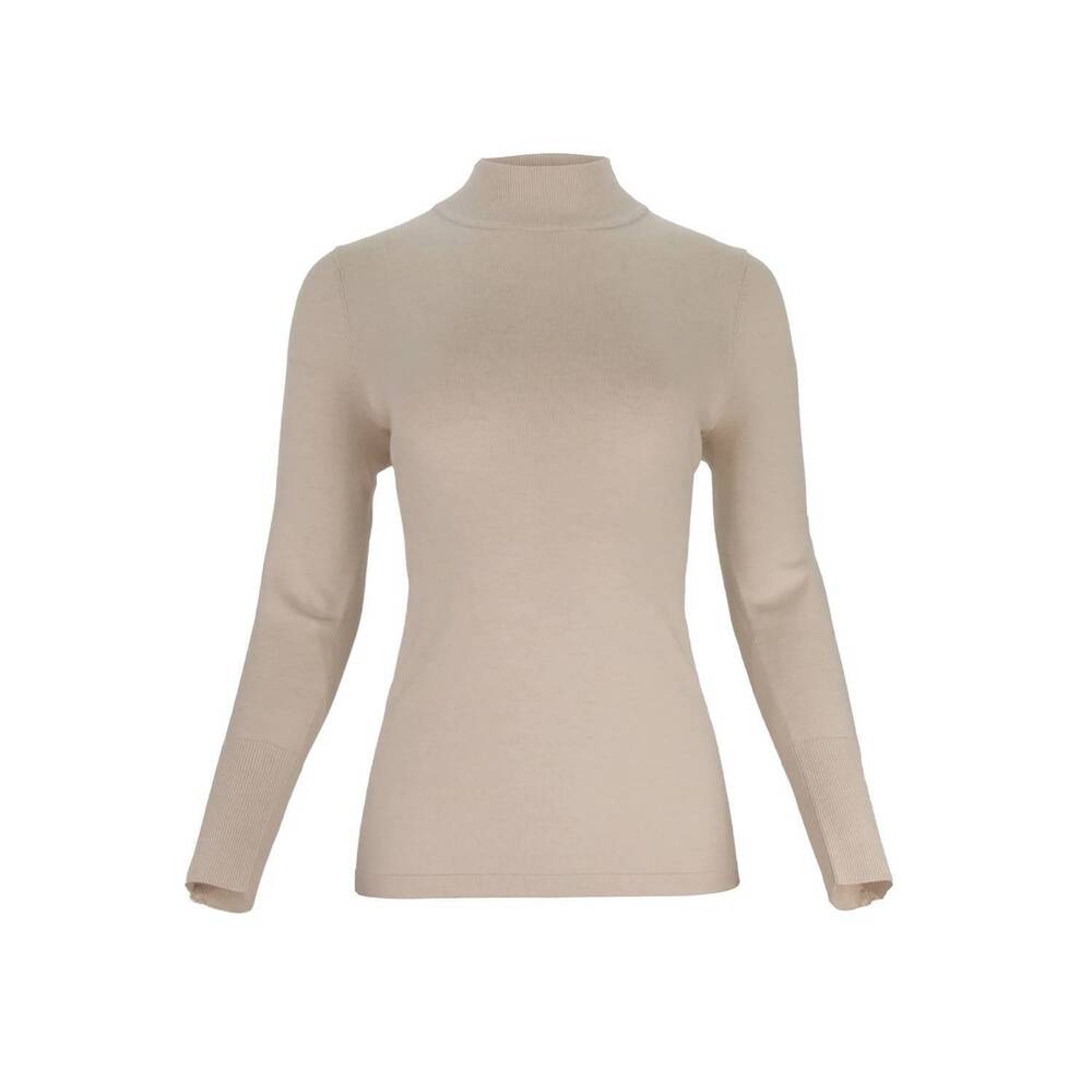 NEW J'ENVIE/ELI women's terri mockneck sweater in stone